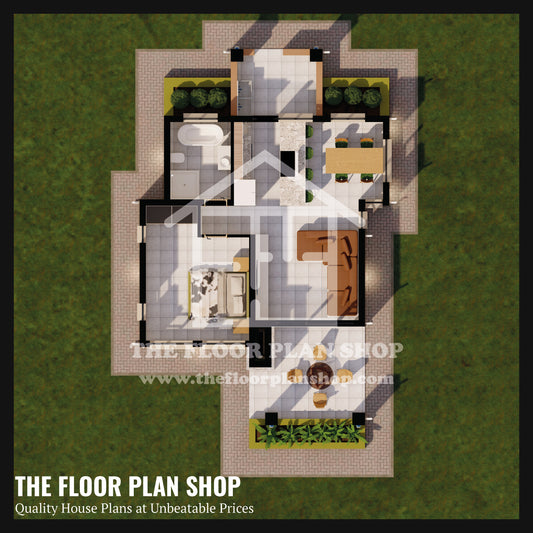 Modern 1 Bedroom House Plan – Sunrise Compact Home