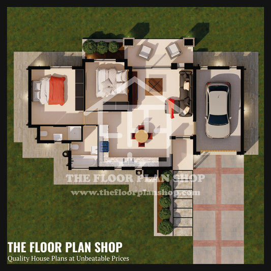 Modern 2 Bedroom House Plan – Horizon Duo